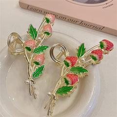 Girl's Strawberry Hair Claw Metal Hair Clip Ponytail Large Hair Claw
