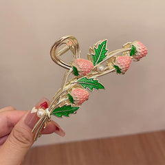 Girl's Strawberry Hair Claw Metal Hair Clip Ponytail Large Hair Claw
