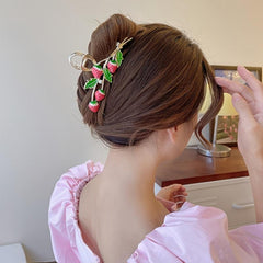 Girl's Strawberry Hair Claw Metal Hair Clip Ponytail Large Hair Claw