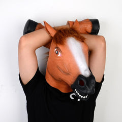 Latex Animal Horse Head Mask Set Dress Up Latex Horse Mask