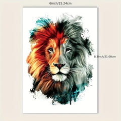 1pc Lion Head Tattoo Sticker Waterproof Simulation Tattoo