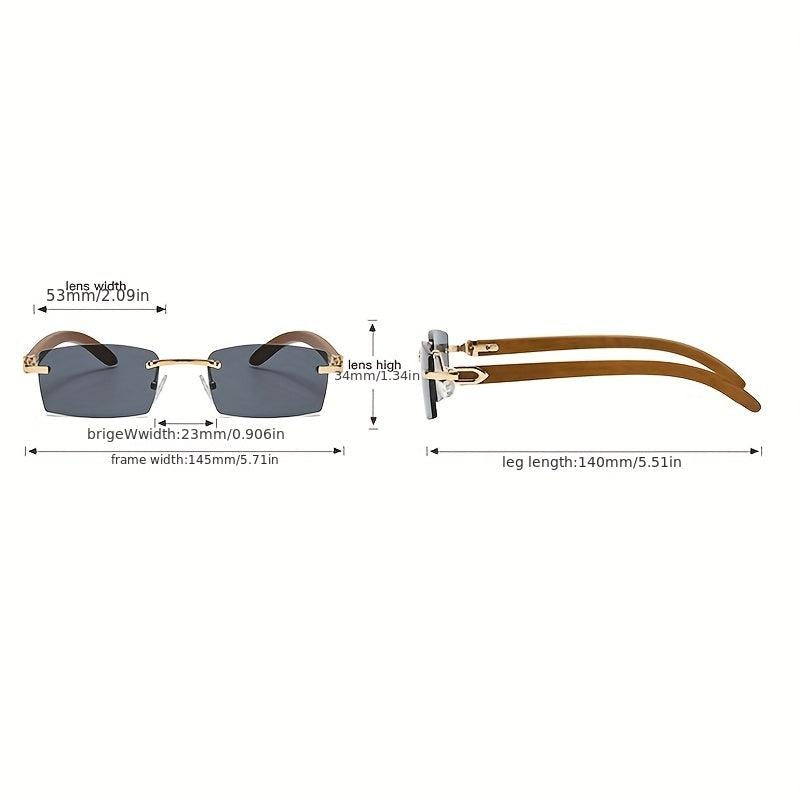 Men's Rimless Ocean Piece Clear Sunglasses with Diamond Trim