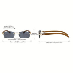 Men's Rimless Ocean Piece Clear Sunglasses with Diamond Trim