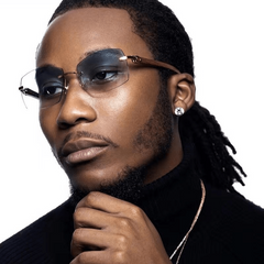 Men's Rimless Ocean Piece Clear Sunglasses with Diamond Trim
