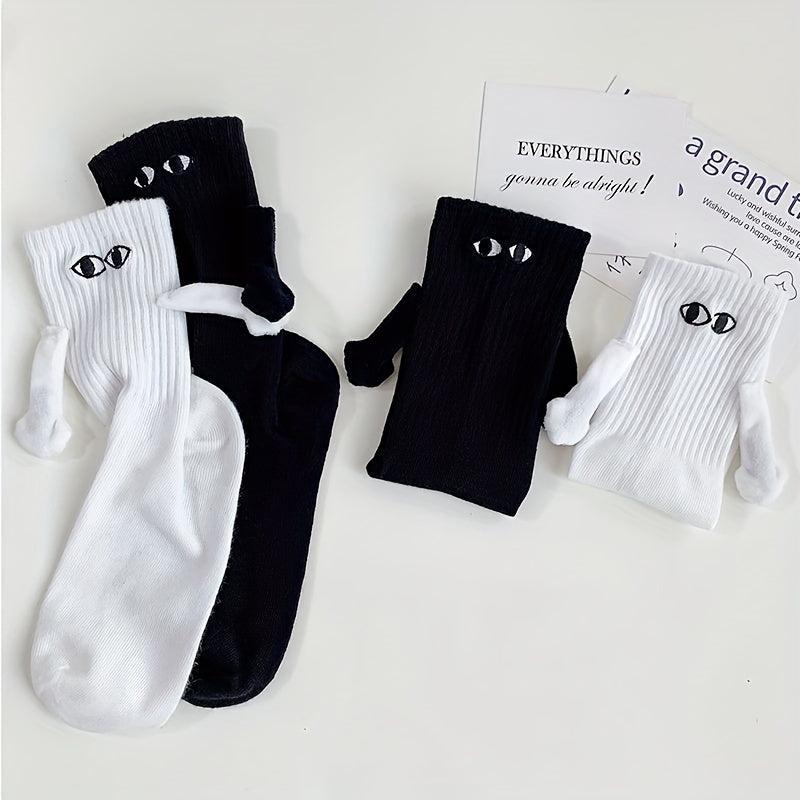 Creative Hand In Hand Couple Socks 3D Magnetic Holding Hands Socks
