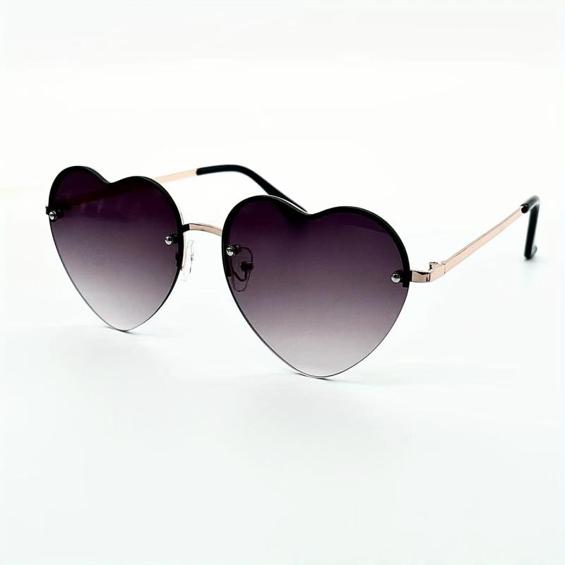 Heart Lens Metal Leg Sunglasses for Beach Holiday