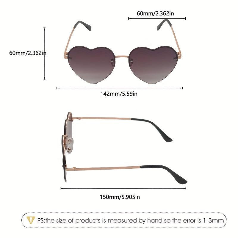 Heart Lens Metal Leg Sunglasses for Beach Holiday