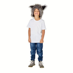 Men's Plush Wolf Animal Hood Furry Hat Halloween Costume