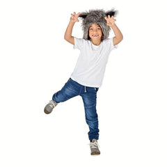 Men's Plush Wolf Animal Hood Furry Hat Halloween Costume