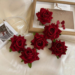Retro Red Flower Hair Clip Special Hairpin Decorative Hair Accessories