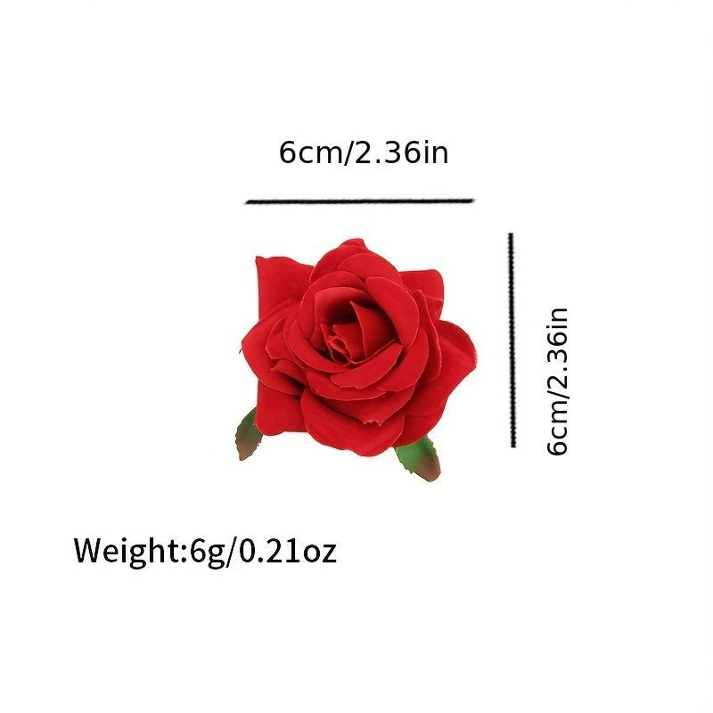 Retro Red Flower Hair Clip Special Hairpin Decorative Hair Accessories