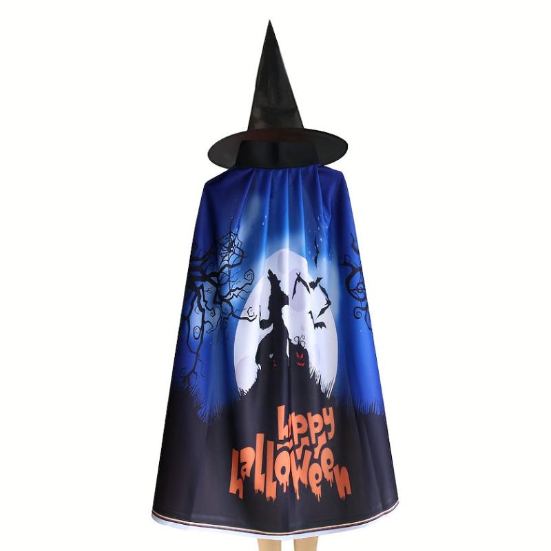 Halloween Cloak Pumpkin Ghost Pattern Death Cape Makeup Costume Props