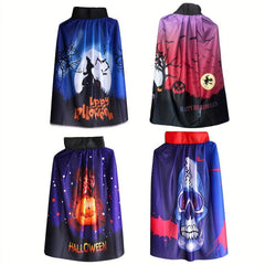 Halloween Cloak Pumpkin Ghost Pattern Death Cape Makeup Costume Props