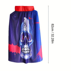 Halloween Cloak Pumpkin Ghost Pattern Death Cape Makeup Costume Props