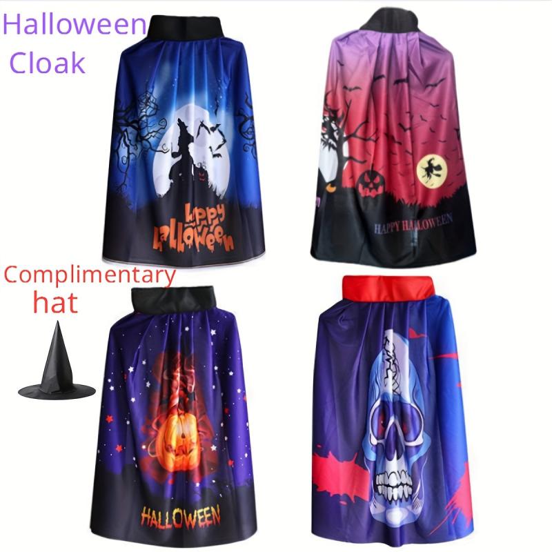Halloween Cloak Pumpkin Ghost Pattern Death Cape Makeup Costume Props