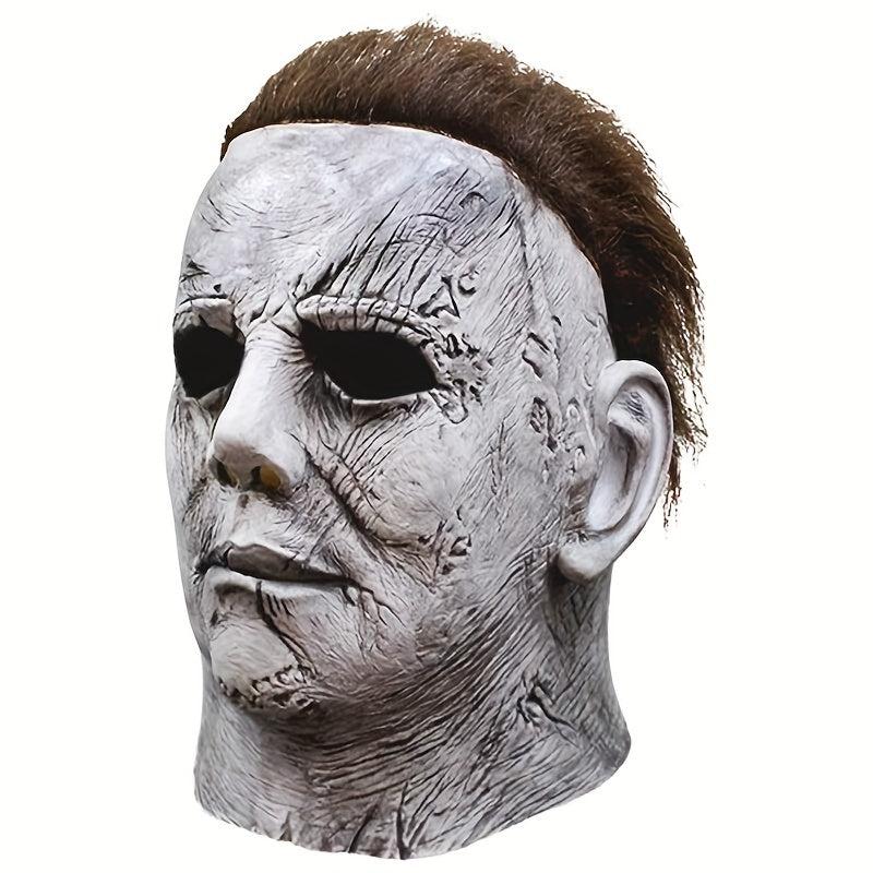 Men's Latex Christmas Mask Gray Face Head Cover Cosplay Dress Up Party Mask