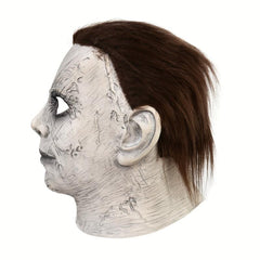 Men's Latex Christmas Mask Gray Face Head Cover Cosplay Dress Up Party Mask