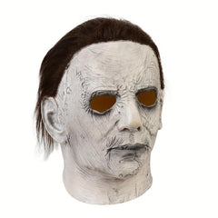 Men's Latex Christmas Mask Gray Face Head Cover Cosplay Dress Up Party Mask