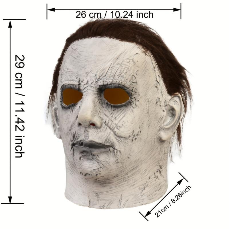 Men's Latex Christmas Mask Gray Face Head Cover Cosplay Dress Up Party Mask
