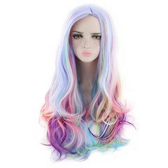 Long Curly Rainbow Wig for Music Festivals Themed Parties Weddings Concerts