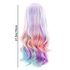 Long Curly Rainbow Wig for Music Festivals Themed Parties Weddings Concerts