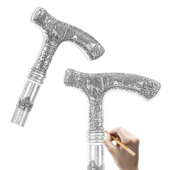 Wolf Handle Pattern Walking Stick Cosplay Cane Crosier
