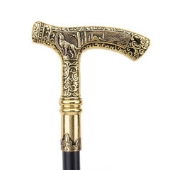 Wolf Handle Pattern Walking Stick Cosplay Cane Crosier