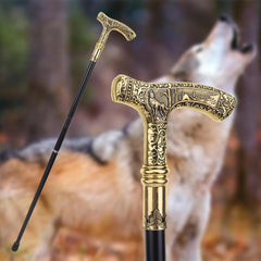 Wolf Handle Pattern Walking Stick Cosplay Cane Crosier