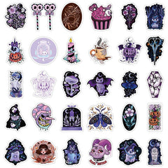 50pcs Halloween Unrepeatable Ghost Skull Stickers