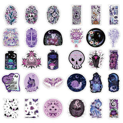 50pcs Halloween Unrepeatable Ghost Skull Stickers
