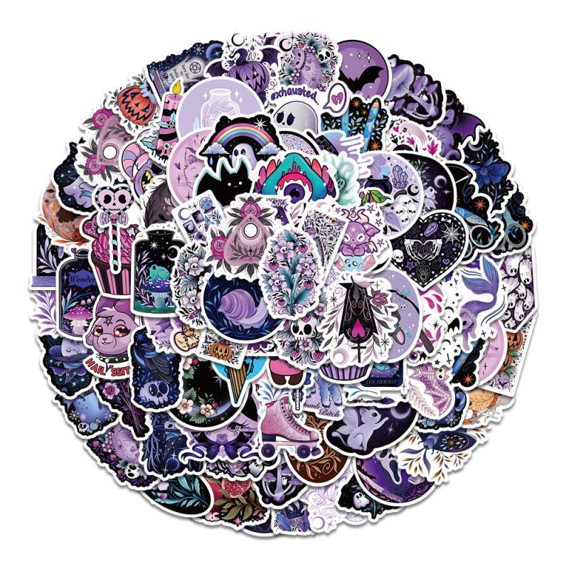 50pcs Halloween Unrepeatable Ghost Skull Stickers