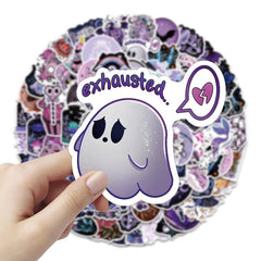 50pcs Halloween Unrepeatable Ghost Skull Stickers