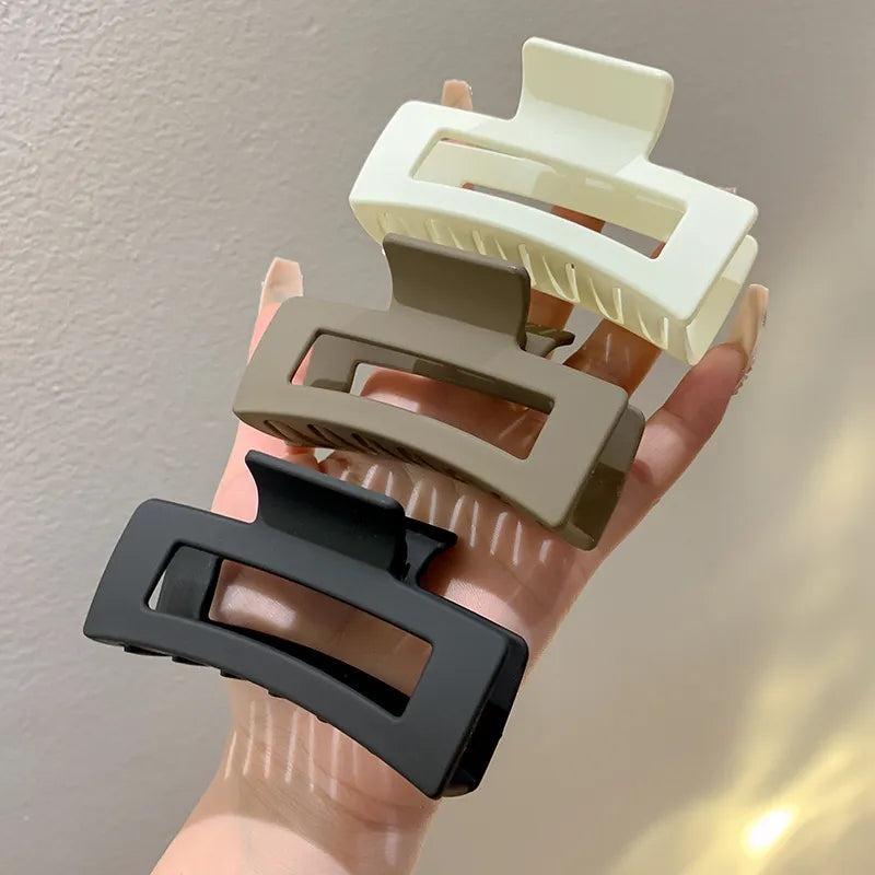 1Pc 3.54in Frosted Hair Clip Square Hair Accessories