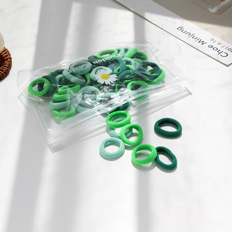 50pcs Candy Thumb Rubber Bands Elastic Hair Ropes