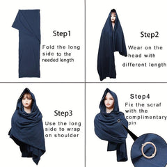 Medieval Style Hooded Cape Shawl Scarf Halloween Cosplay Costume