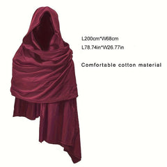 Medieval Style Hooded Cape Shawl Scarf Halloween Cosplay Costume