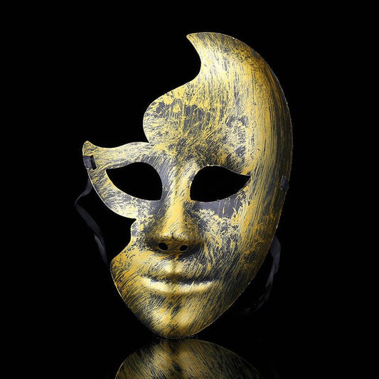 Vintage Golden & Silver Rhinestones Half Face Masquerade Mask