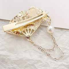 Vintage Fan & Flower Hairpin Rhinestone & Faux Pearl Hair Accessories