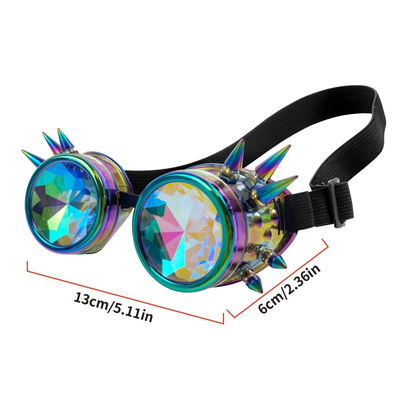 Steampunk Kaleidoscope Glasses Crystal Lens Halloween Costume Accessories