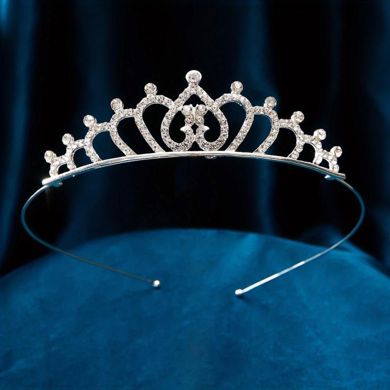 Rhinestone Crown Alloy Princess Style Hair Accessories Bride Crown Tiara