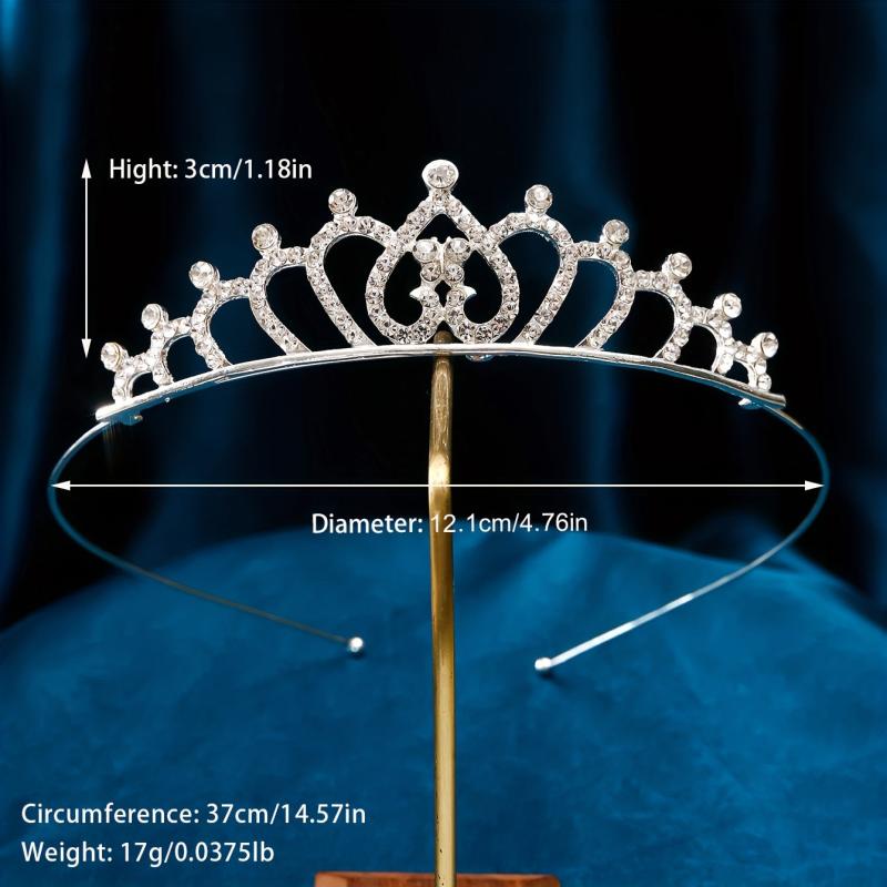 Rhinestone Crown Alloy Princess Style Hair Accessories Bride Crown Tiara