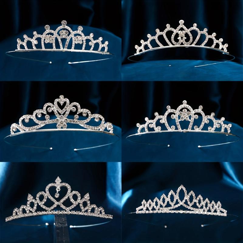 Rhinestone Crown Alloy Princess Style Hair Accessories Bride Crown Tiara