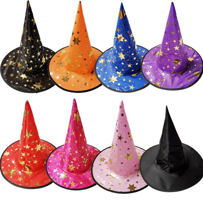 Halloween Witch Hat Pentagram Magician Top Hat