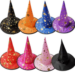 Halloween Witch Hat Pentagram Magician Top Hat