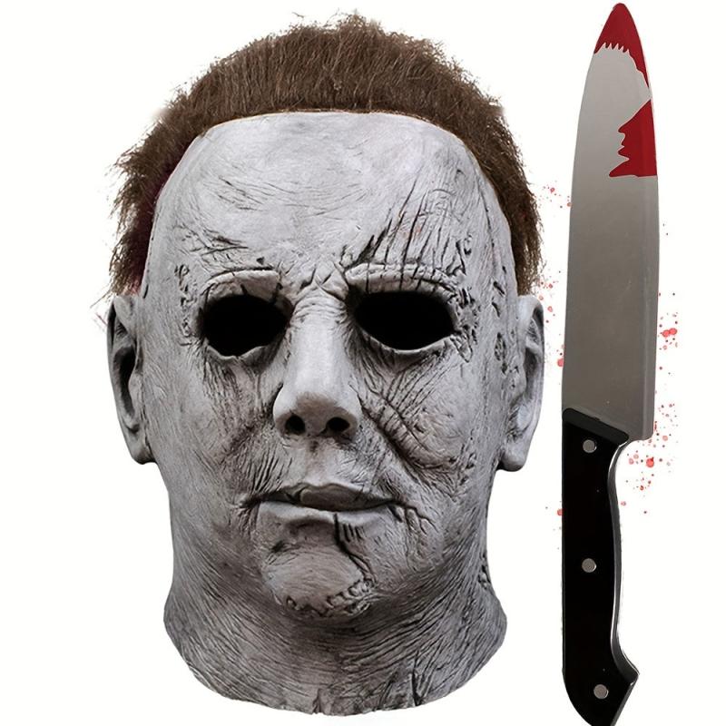 Adult Men's Halloween Cosplay Latex Mask with Costume