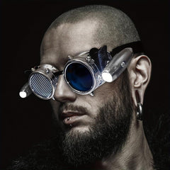 Men's Luminescent Retro Steampunk Glasses with Lights for Role playing