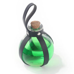 2Pcs Witch And Wizard Magic Potion Glass Bottles In Leather Case