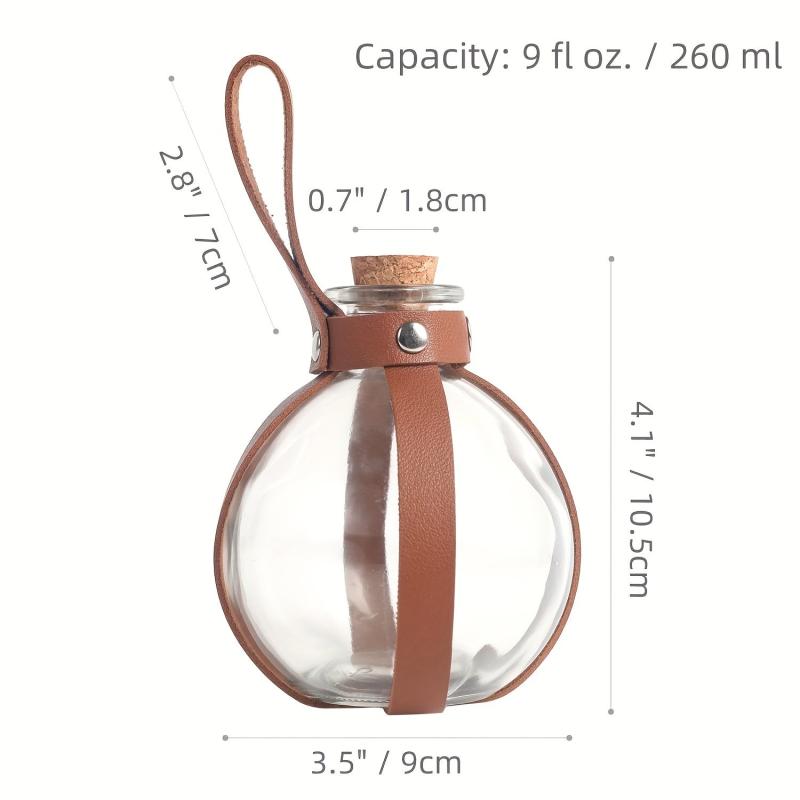 2Pcs Witch And Wizard Magic Potion Glass Bottles In Leather Case