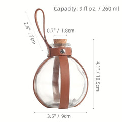 2Pcs Witch And Wizard Magic Potion Glass Bottles In Leather Case
