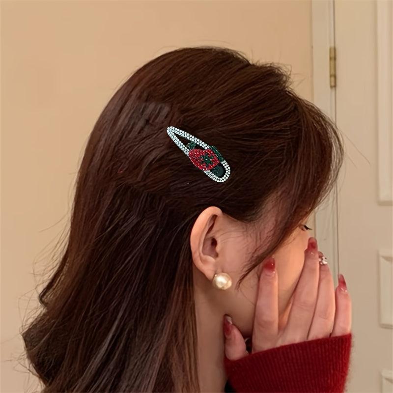 Rhinestone Hair Clips Holiday Hair Accessories Girls Decor